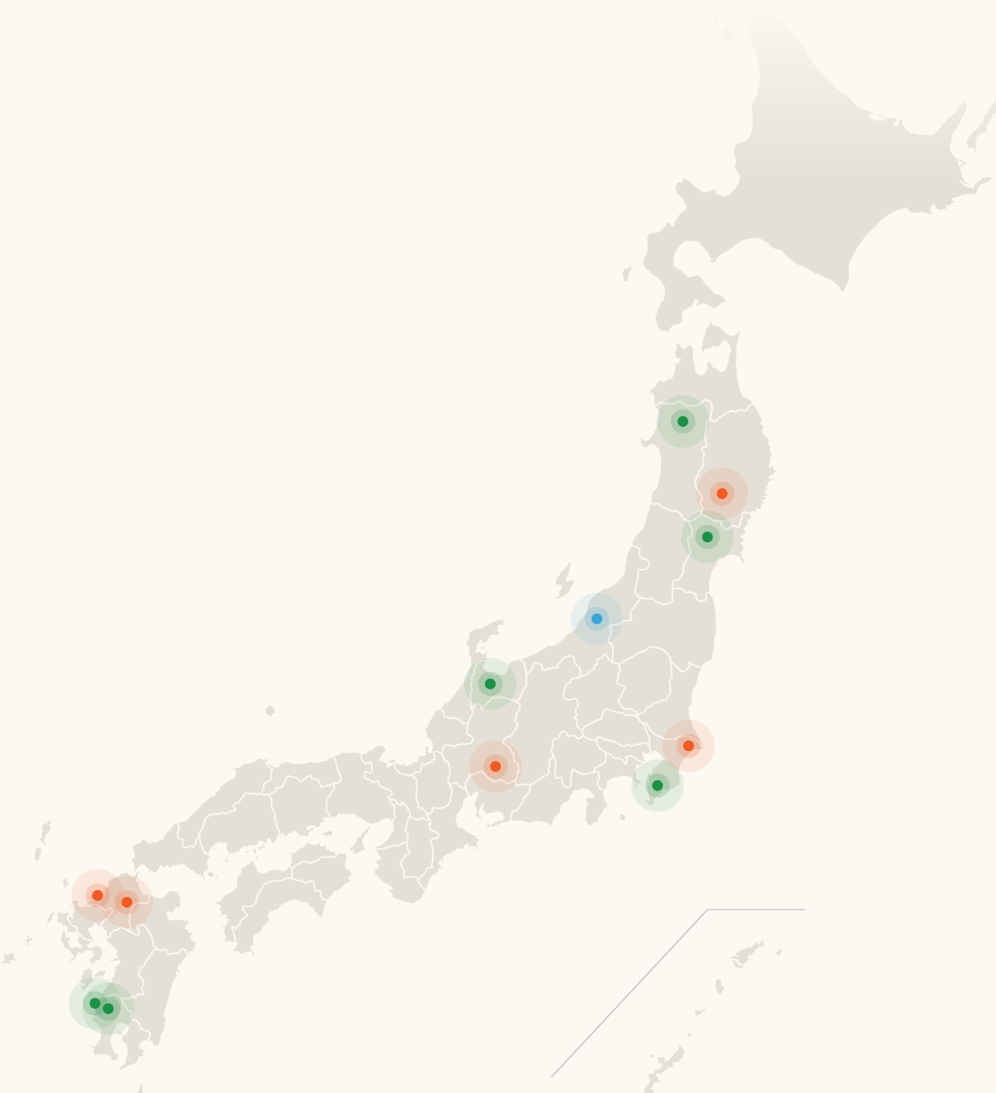 伊藤忠飼料グループの農場拠点MAP